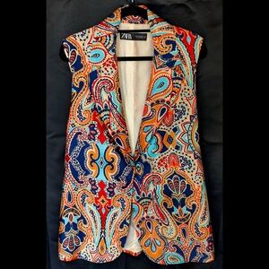 Zara Paisley Satin Vest